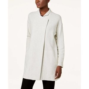 Eileen Fisher Textured Tencel Kimono Snap Button Cardigan Size S